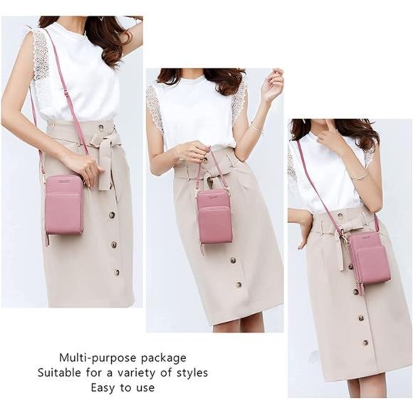 Small Crossbody Cell Phone Purse Women Mini Messenger Shoulder Handbag Wallet - Picture 5 of 6